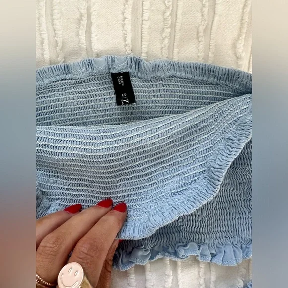 Zaful Light Blue Top & Skirt Matching Set Size Small - Picture 5 of 5